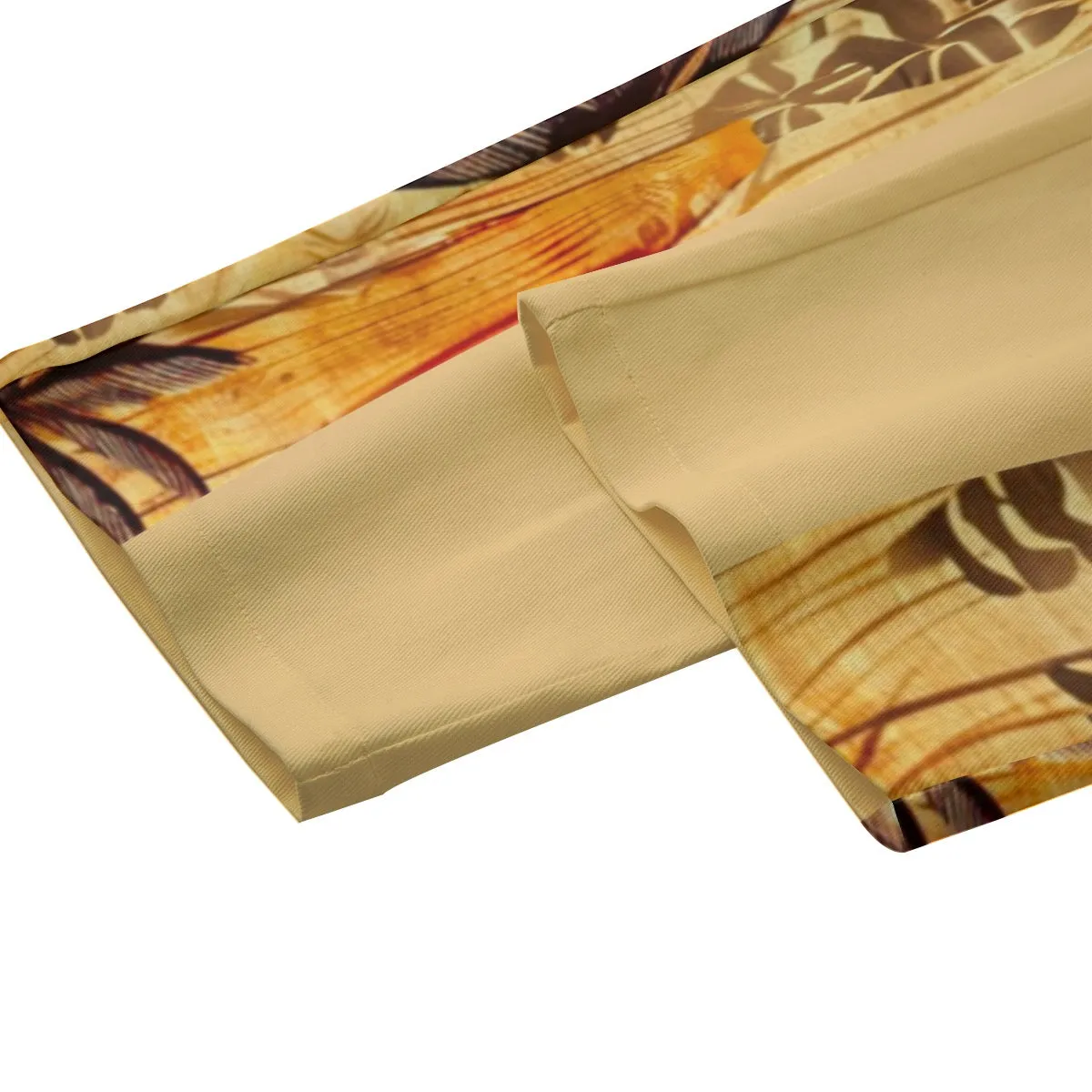 All-Over Print Unisex Straight Casual Pants | 245GSM Cotton tan skull/surfboard print