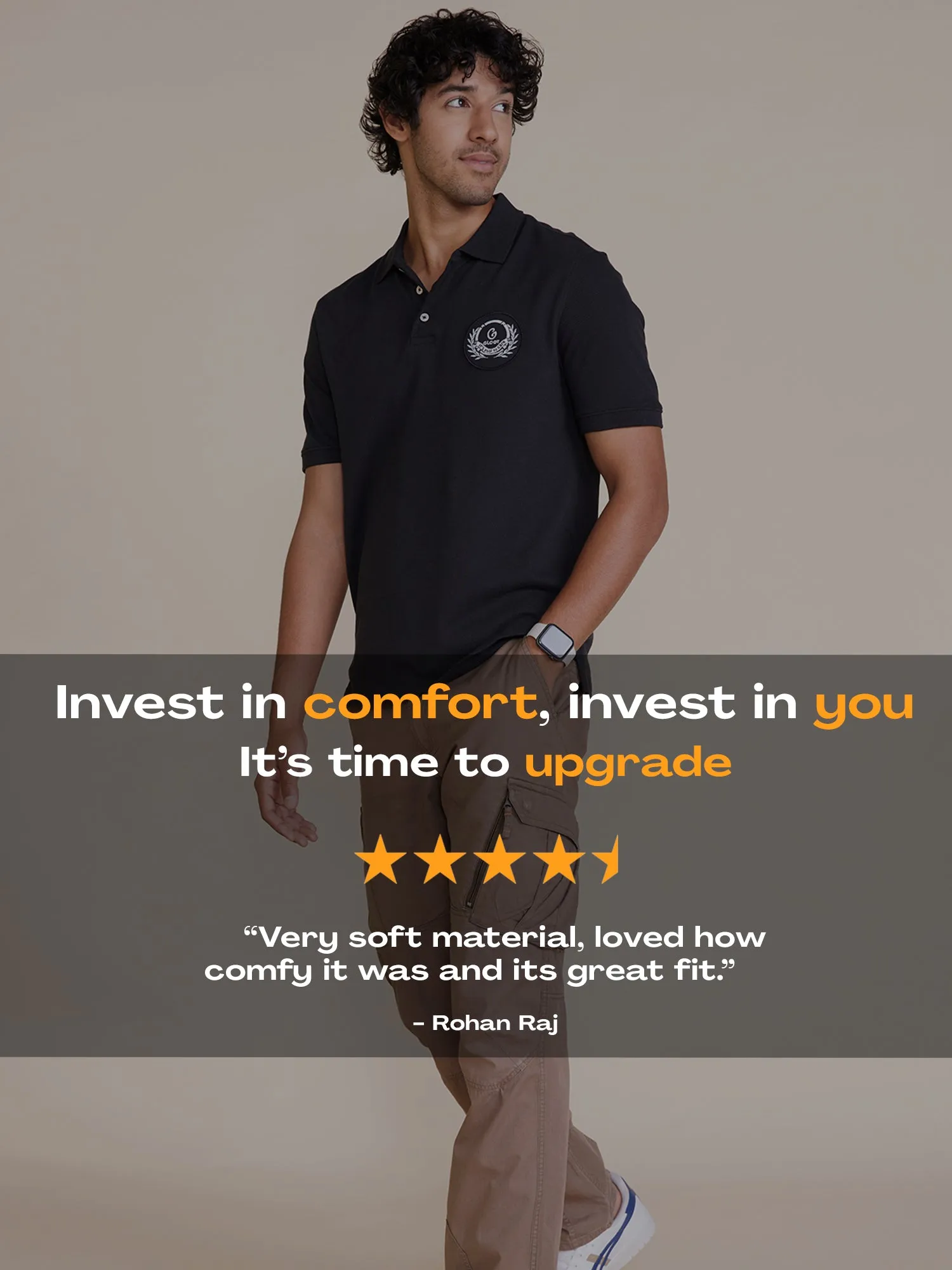 Badge Polo T-Shirt Black