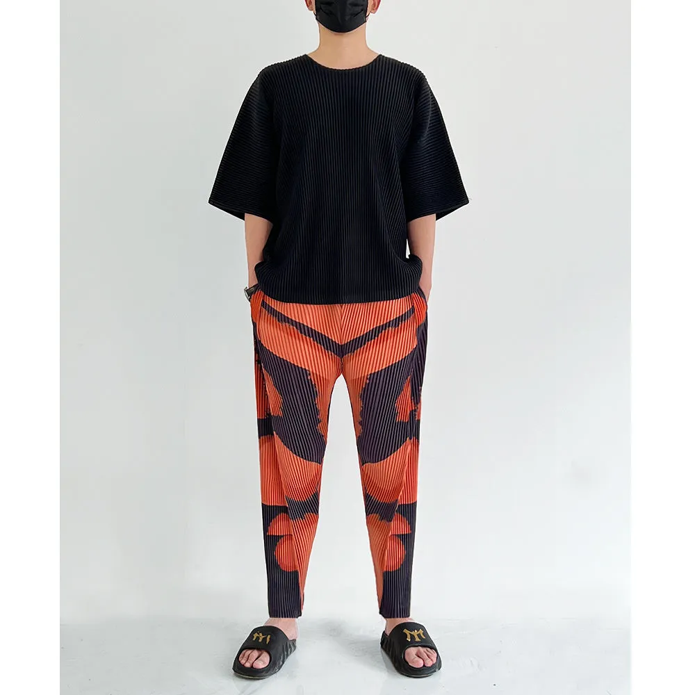 Beach Pleated Printing Pants