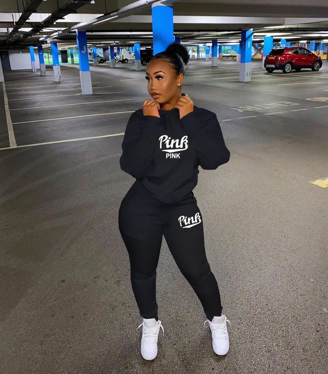 Fashion printed letter sports suit（AY1363)