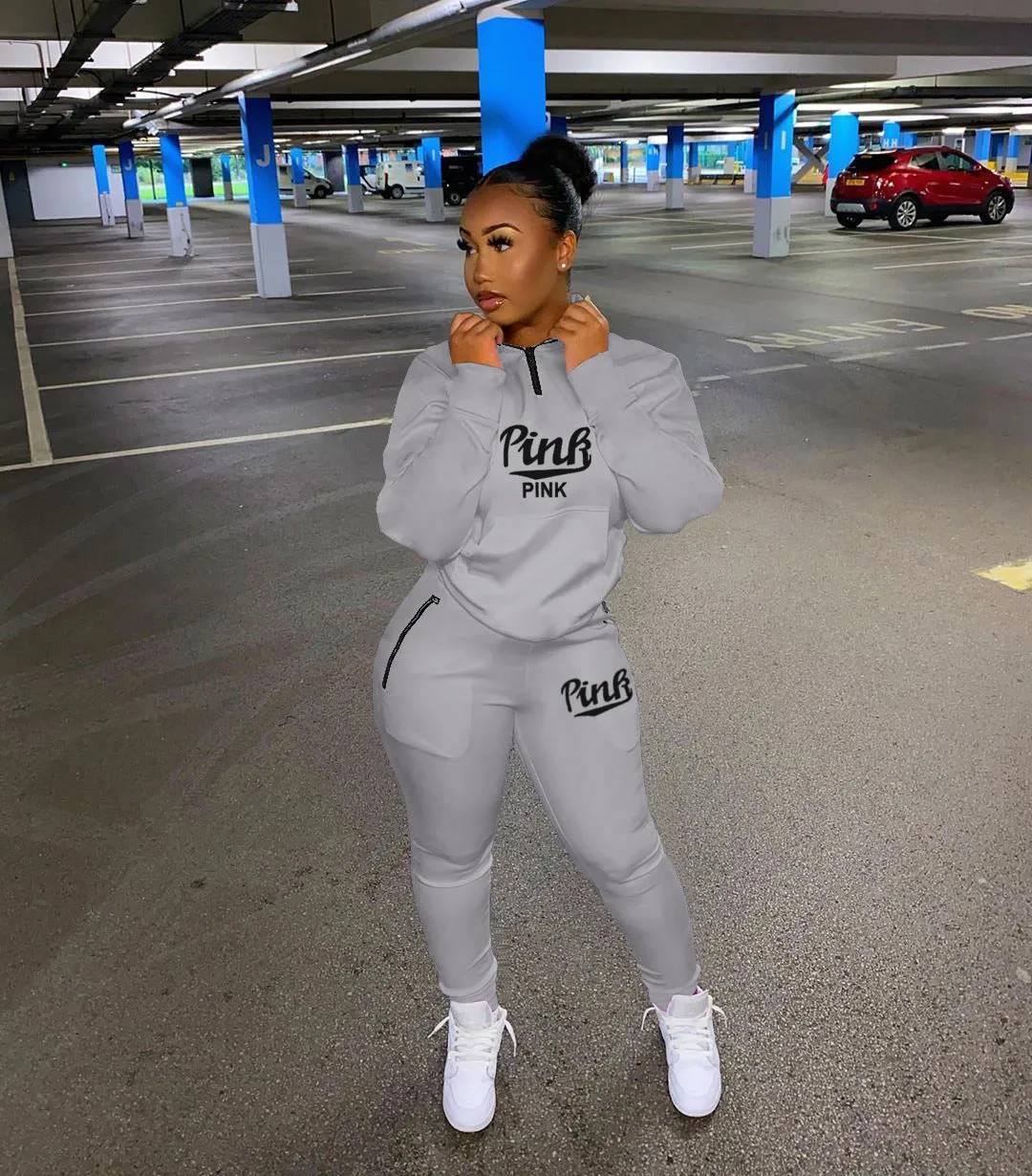 Fashion printed letter sports suit（AY1363)