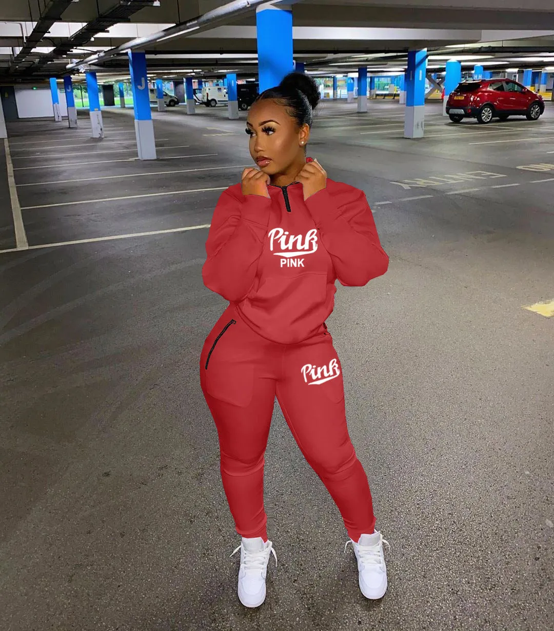 Fashion printed letter sports suit（AY1363)