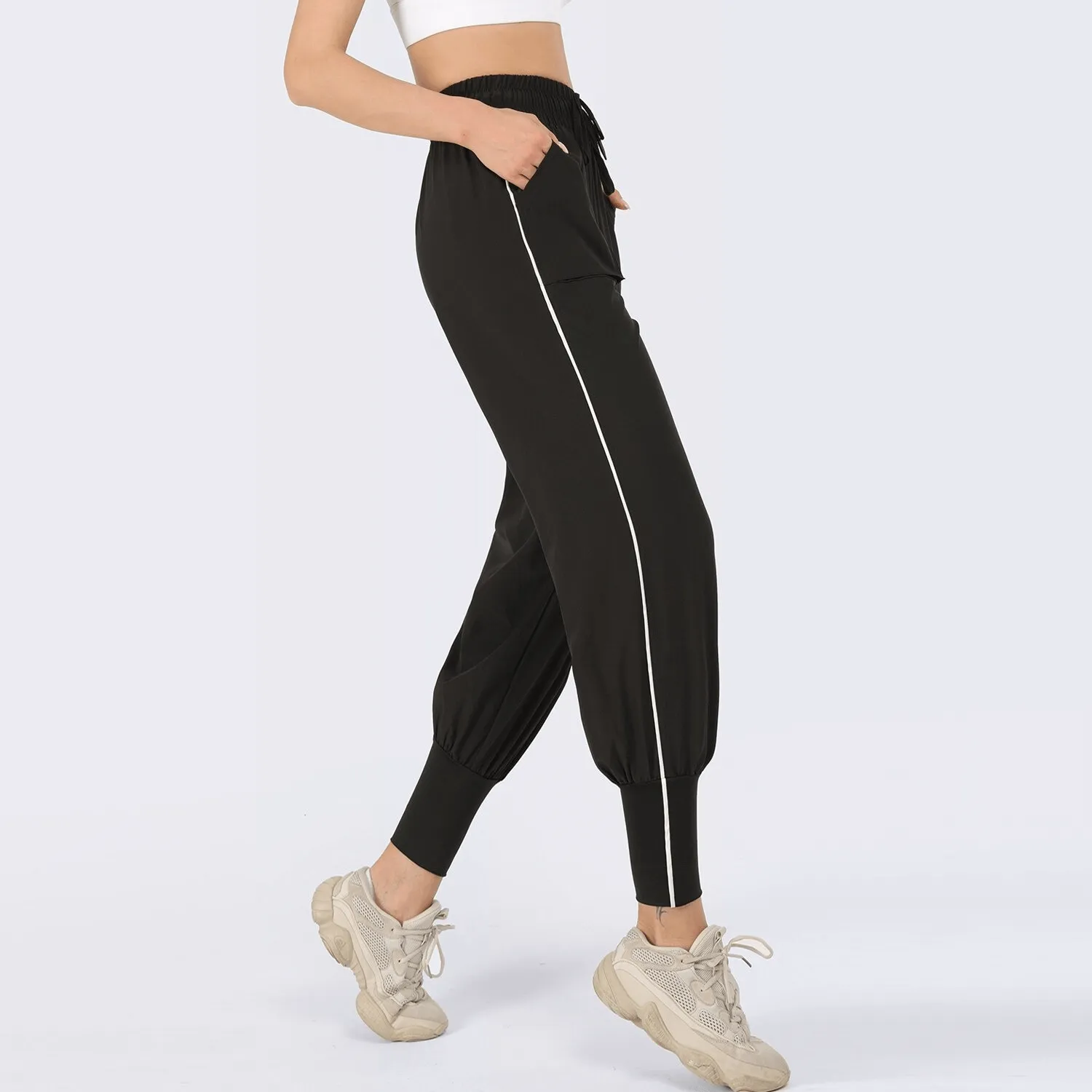 Female Casual Drawstring Waist Sports Jogging Pants - SF0172