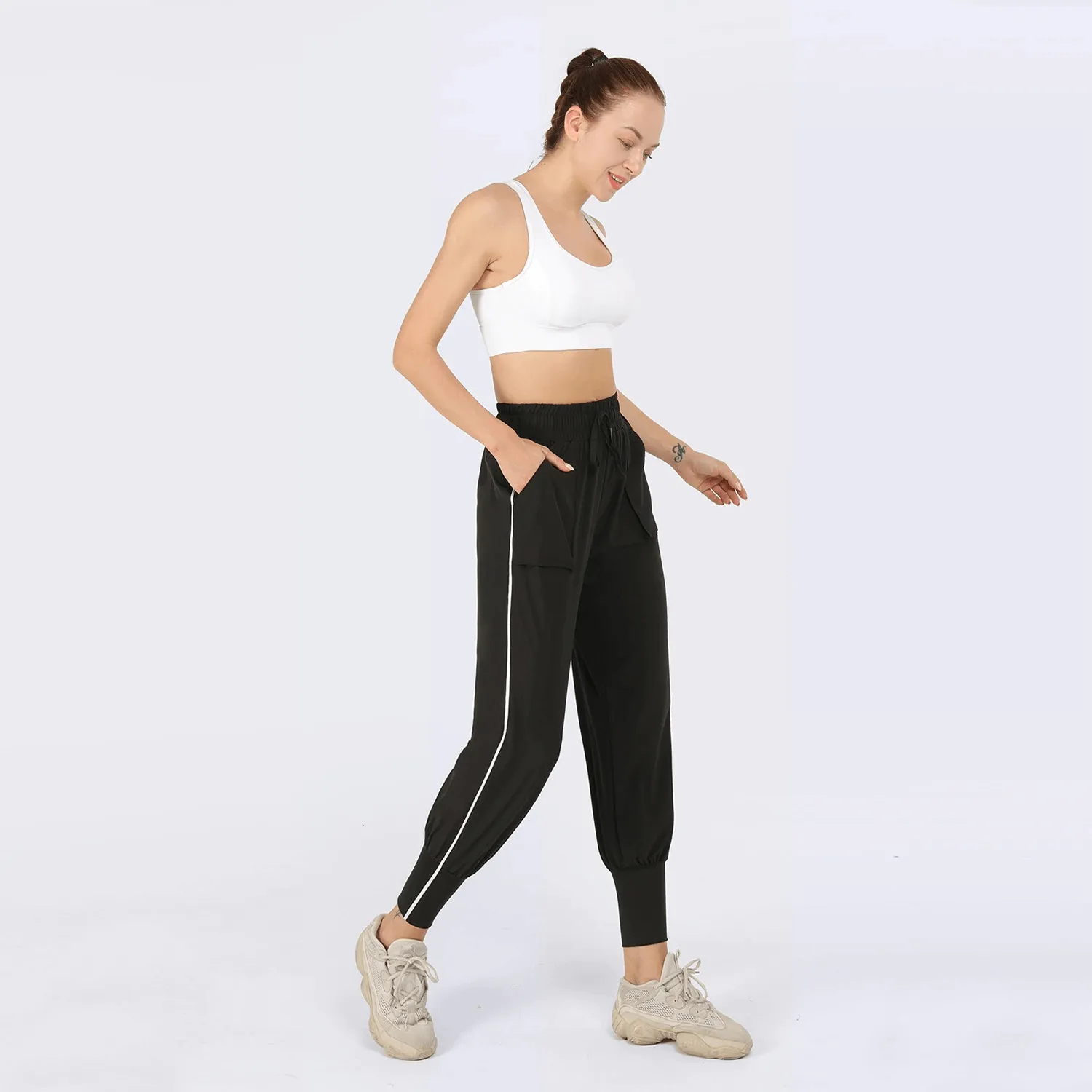 Female Casual Drawstring Waist Sports Jogging Pants - SF0172