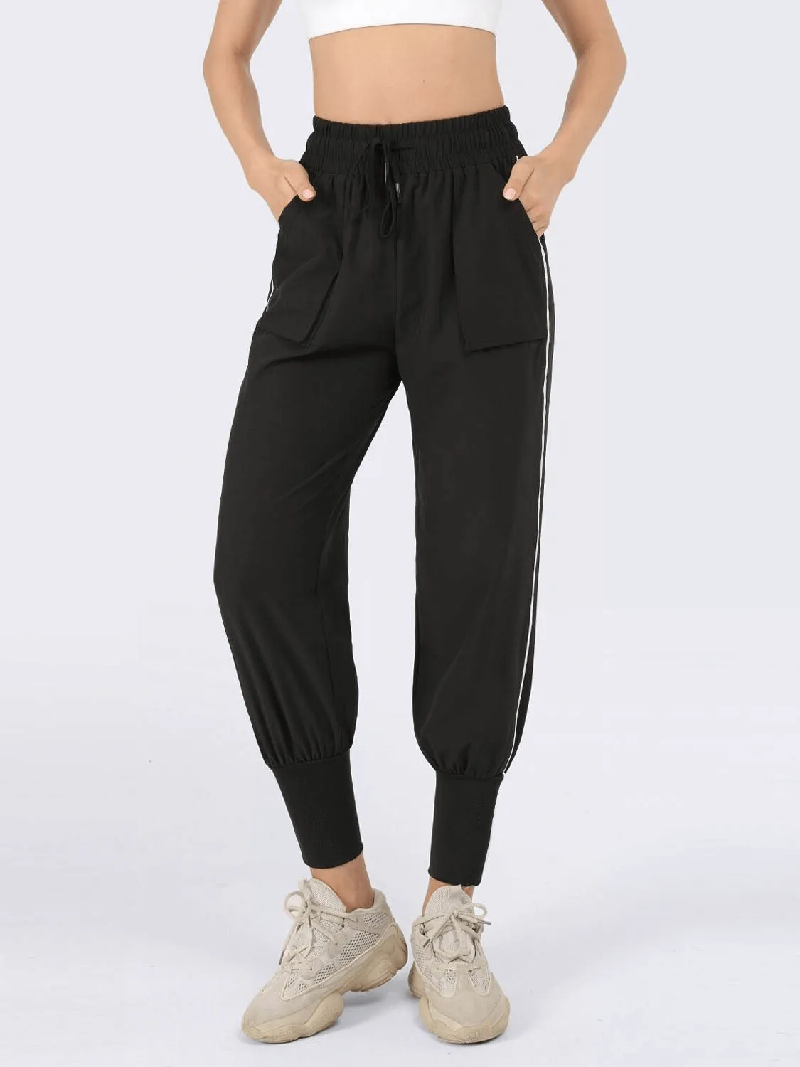 Female Casual Drawstring Waist Sports Jogging Pants - SF0172