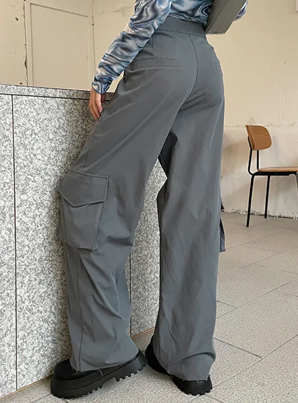 High Waist Wide Leg Suit Trousers Pant