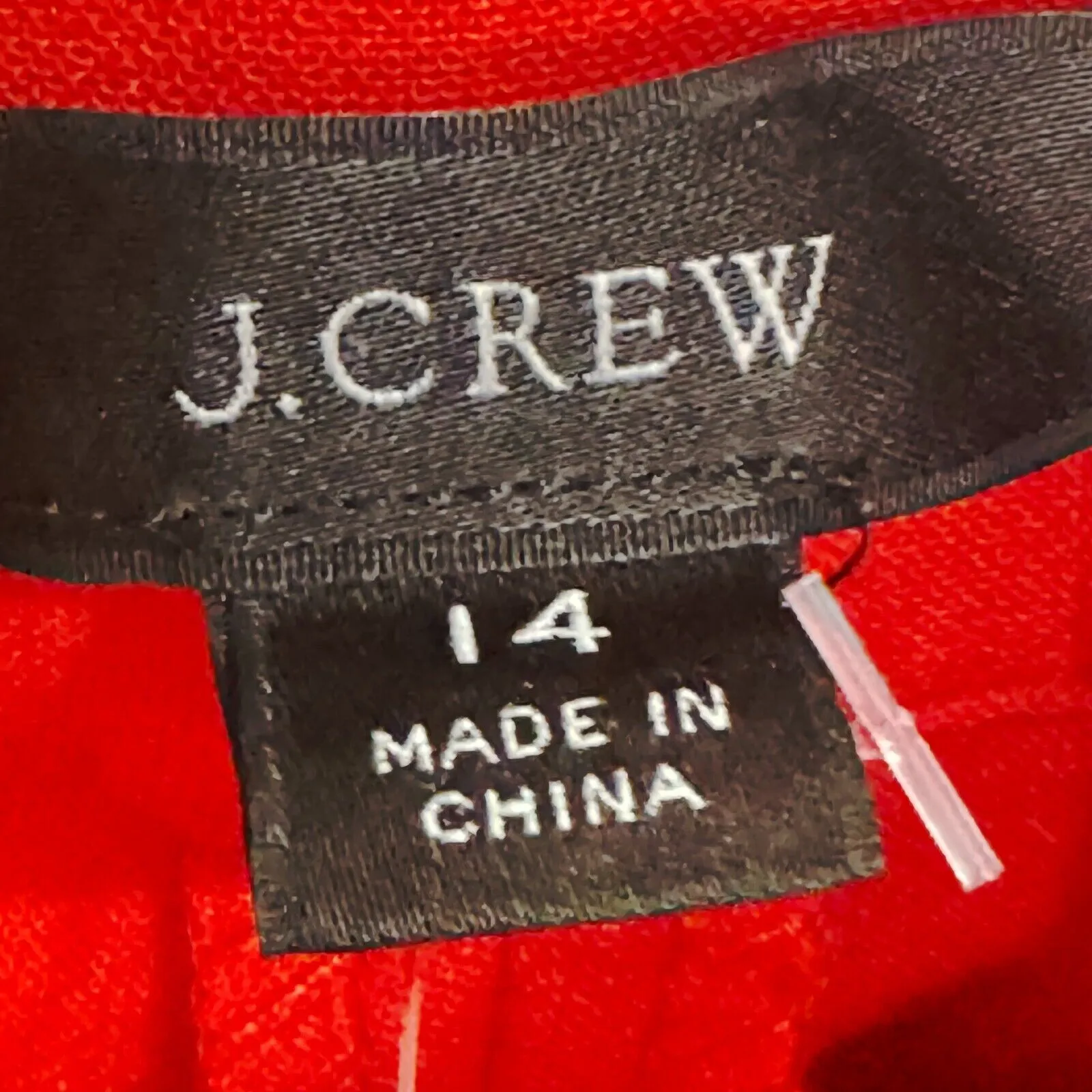 J. Crew NEW Holiday Red Kate Straight Pant in Four-Season Stretch Size 14