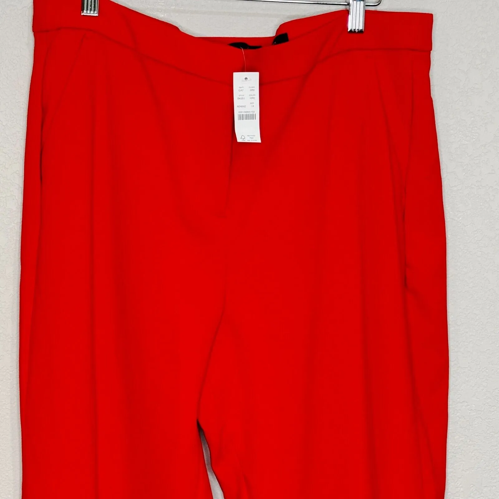 J. Crew NEW Holiday Red Kate Straight Pant in Four-Season Stretch Size 14