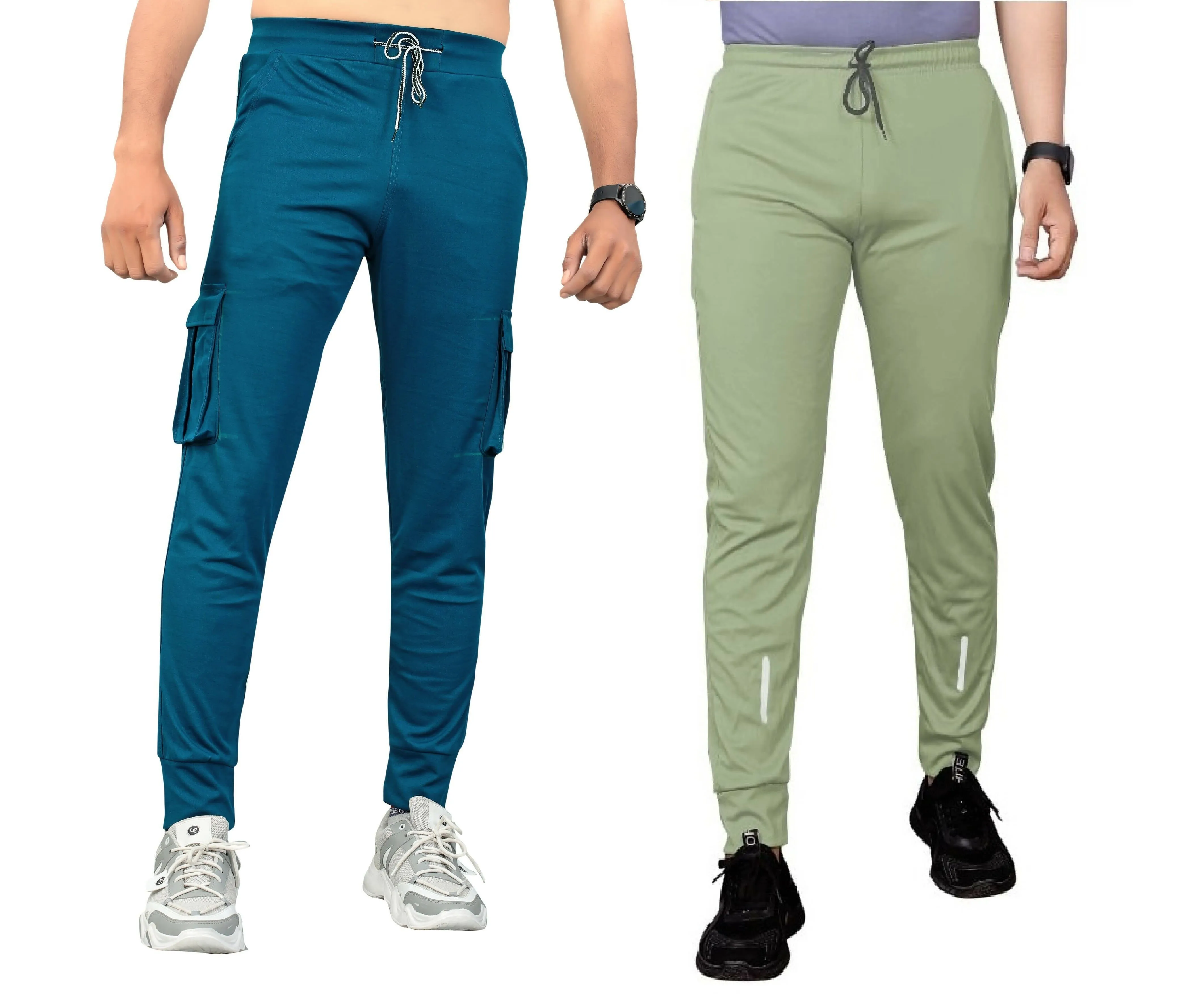 Pack of 2 Men Solid, Pocket Blue, Pista Track Pants