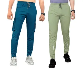 Pack of 2 Men Solid, Pocket Blue, Pista Track Pants