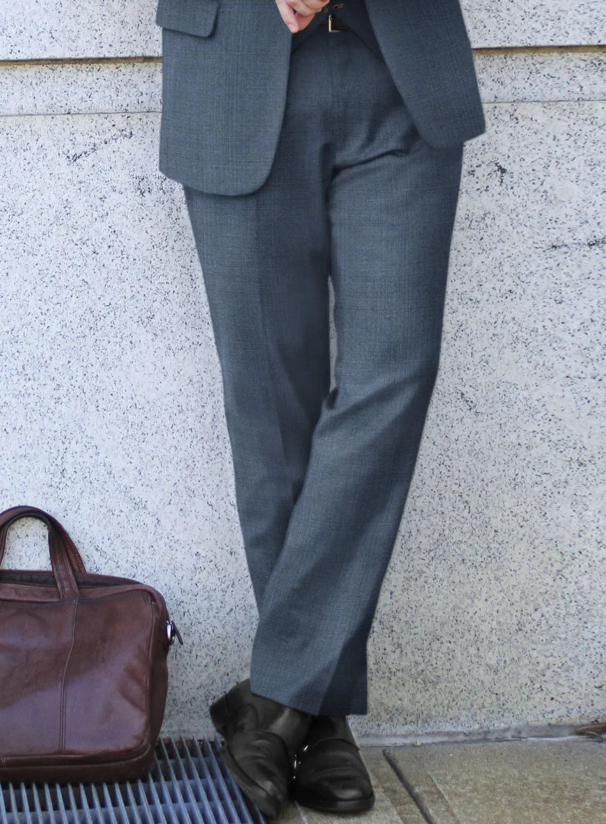 Scabal Londoner Blasi Checks Blue Wool Pants