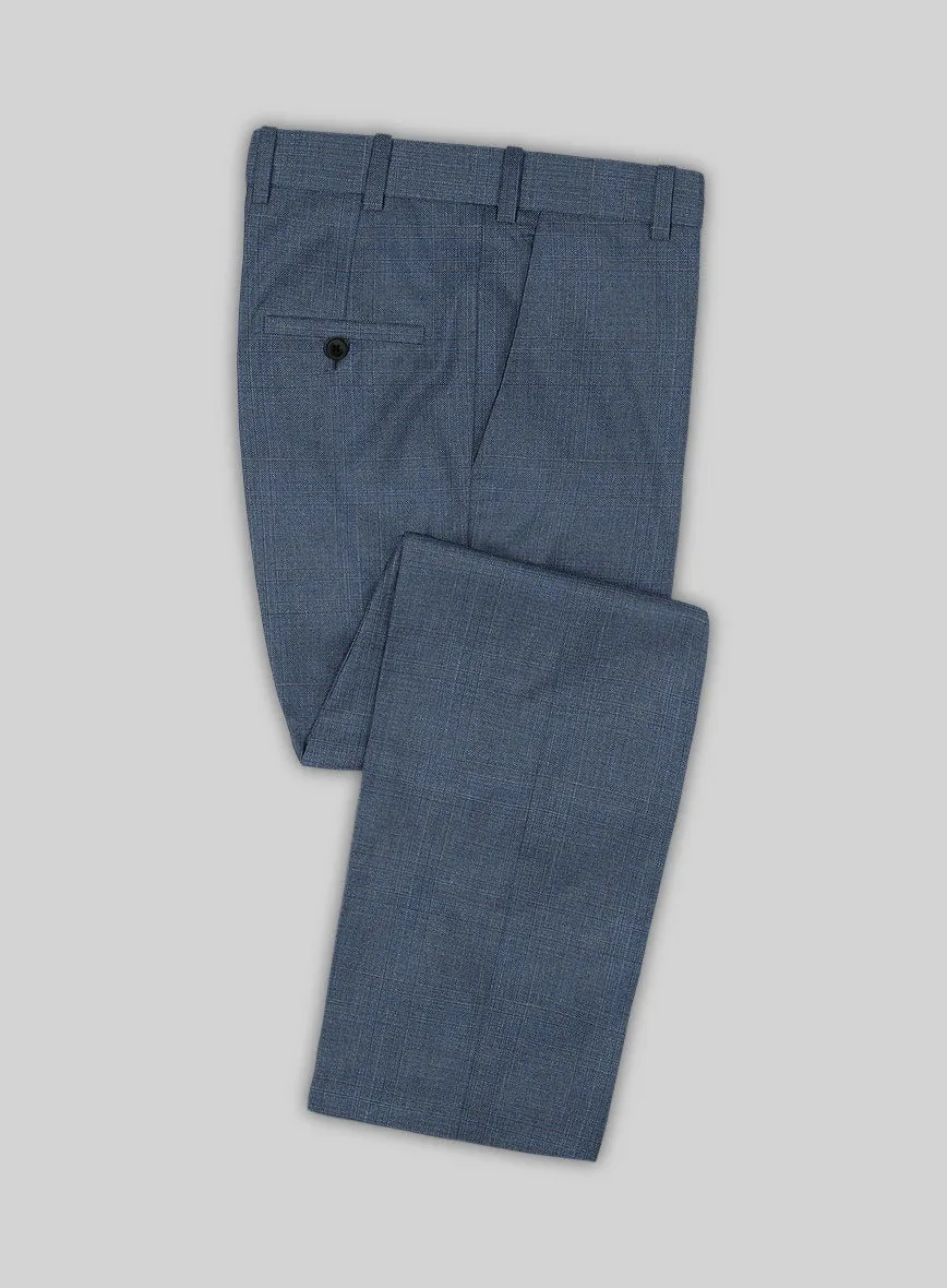 Scabal Londoner Blasi Checks Blue Wool Pants
