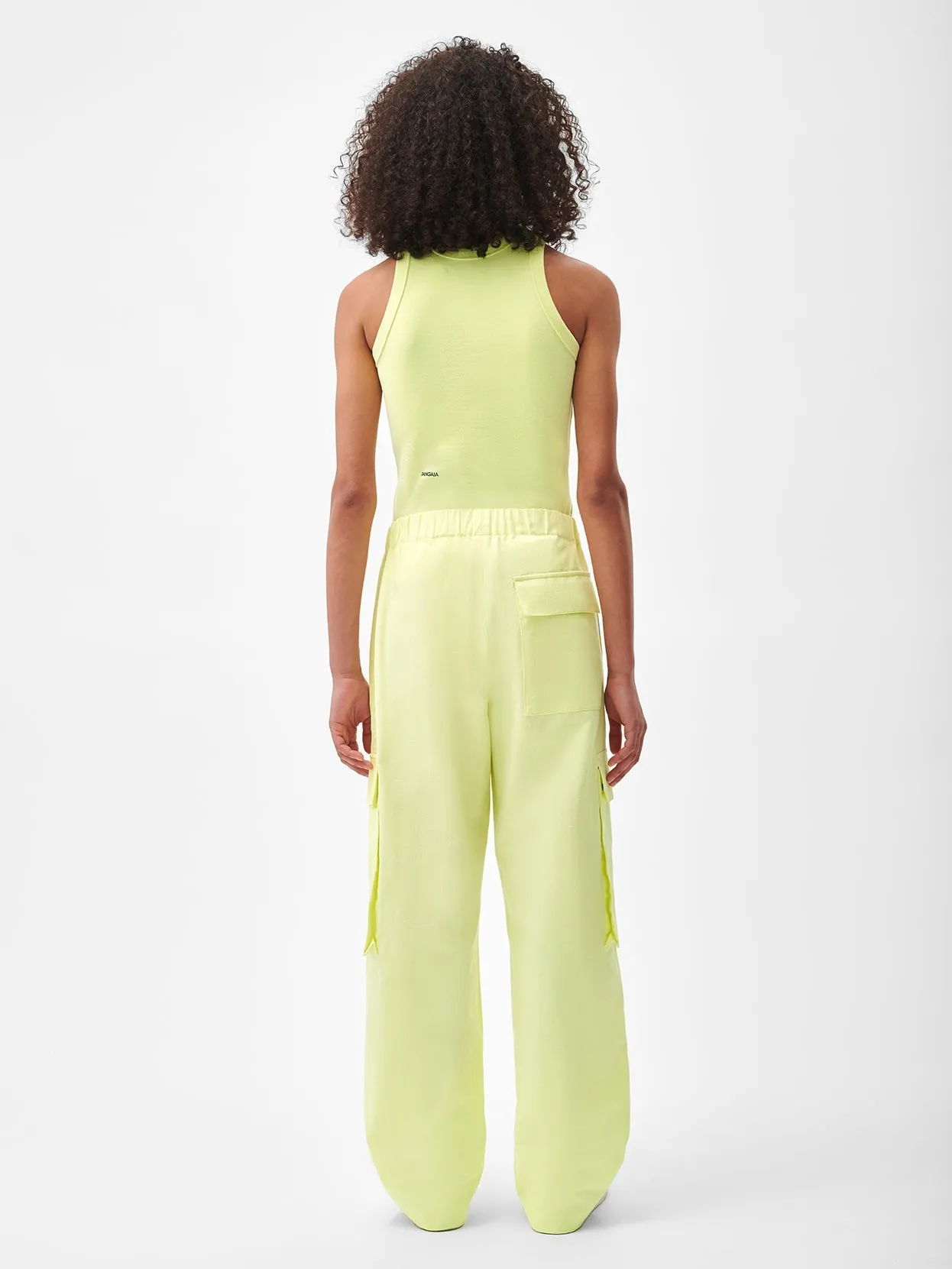 Womens Organic Cotton Linen Cargo Pants—andes green
